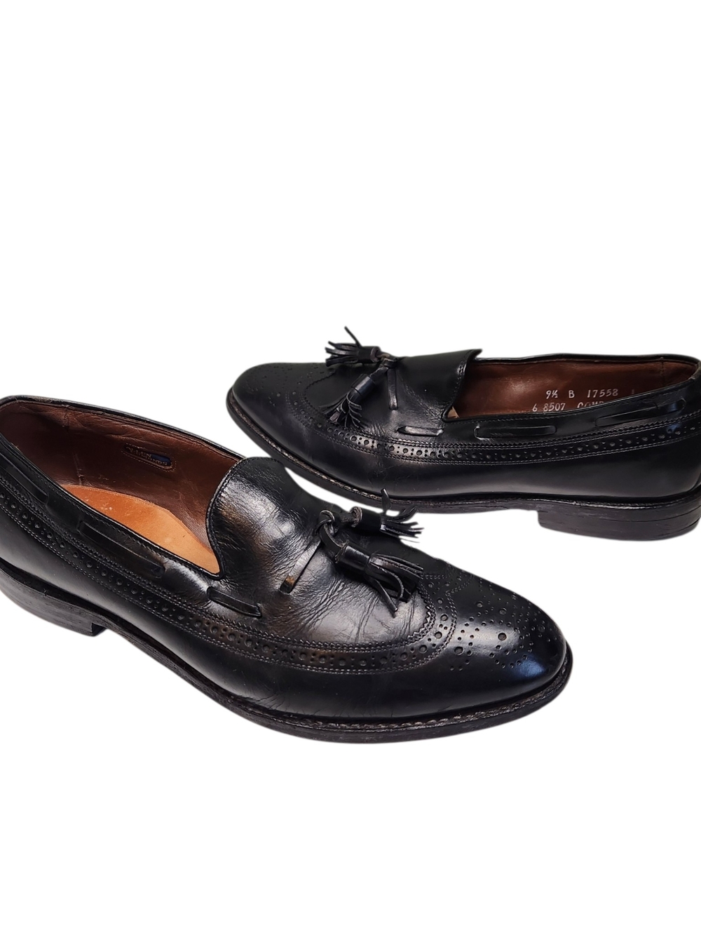 Allen Edmonds Manchester Vintage Loafers Tassel Black Leather Men's Size 9.5 B